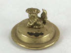 Japanese Buddhist Altar Fitting Brass Incense Burner Vtg Koro Gold Shisa BA67