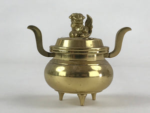 Japanese Buddhist Altar Fitting Brass Incense Burner Vtg Koro Gold
