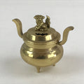 Japanese Buddhist Altar Fitting Brass Incense Burner Vtg Koro Gold Shisa BA67