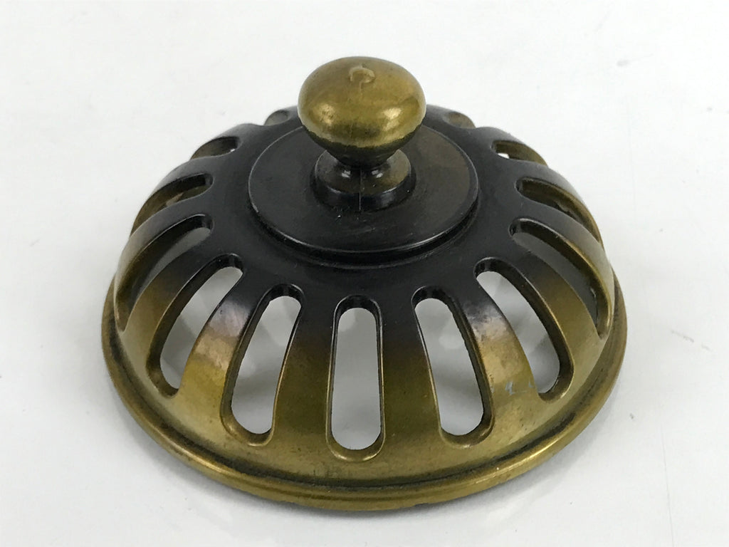 Japanese Buddhist Altar Fitting Brass Incense Burner Vtg Koro Lid Gold BA324