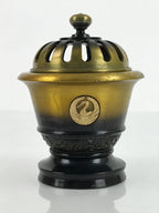 Japanese Buddhist Altar Fitting Brass Incense Burner Vtg Koro Lid Gold BA324