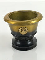Japanese Buddhist Altar Fitting Brass Incense Burner Vtg Koro Lid Gold BA324