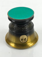 Japanese Buddhist Altar Fitting Brass Incense Burner Vtg Koro Lid Gold BA324