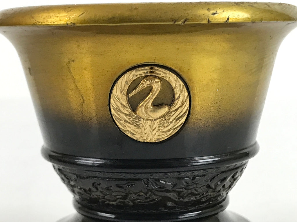 Japanese Buddhist Altar Fitting Brass Incense Burner Vtg Koro Lid Gold BA324