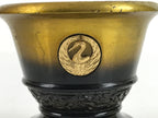 Japanese Buddhist Altar Fitting Brass Incense Burner Vtg Koro Lid Gold BA324