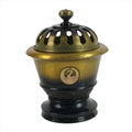 Japanese Buddhist Altar Fitting Brass Incense Burner Vtg Koro Lid Gold BA324