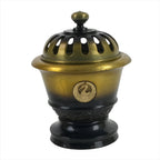 Japanese Buddhist Altar Fitting Brass Incense Burner Vtg Koro Lid Gold BA324