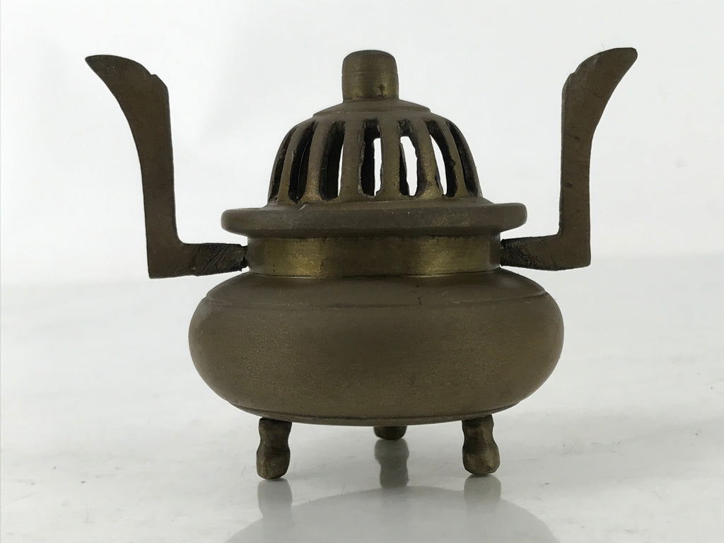 Japanese Buddhist Altar Fitting Brass Incense Burner Vtg Koro Simple Brown BA530