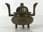 Japanese Buddhist Altar Fitting Brass Incense Burner Vtg Koro Simple Brown BA530