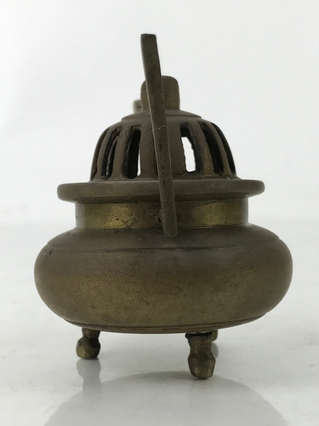 Japanese Buddhist Altar Fitting Brass Incense Burner Vtg Koro Simple Brown BA530