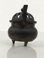 Japanese Buddhist Altar Fitting Brass Lidded Incense Burner Vtg Koro Brown BA868