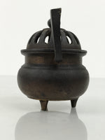 Japanese Buddhist Altar Fitting Brass Lidded Incense Burner Vtg Koro Brown BA868