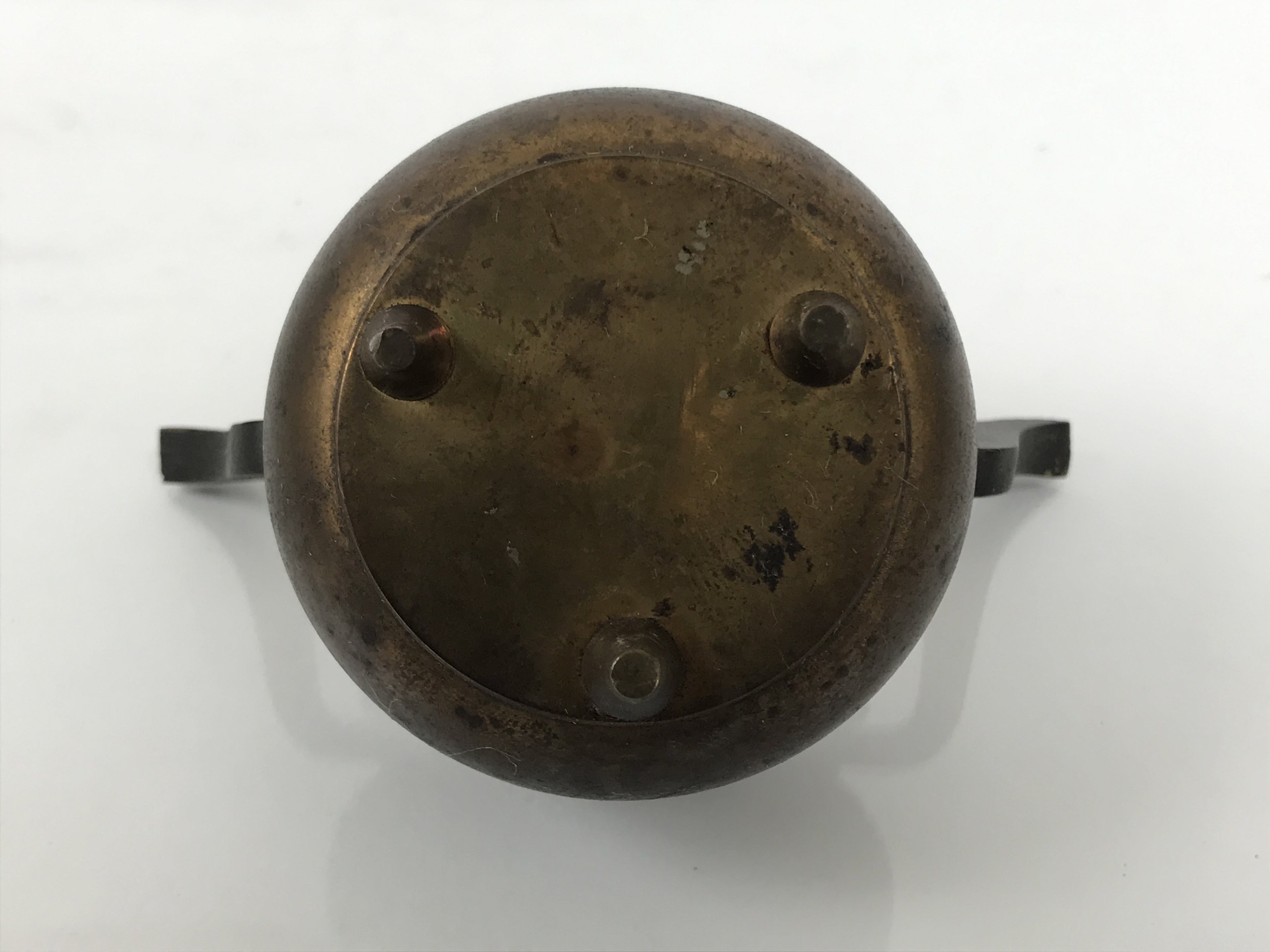 Japanese Buddhist Altar Fitting Brass Lidded Incense Burner Vtg Koro Brown BA868