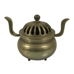 Japanese Buddhist Altar Fitting Brass Lidded Incense Burner Vtg Koro Gold BA866