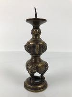 Japanese Buddhist Altar Fitting Brass Metal Candle Stand Shokudai Gold BA769