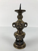 Japanese Buddhist Altar Fitting Brass Metal Candle Stand Shokudai Gold BA769