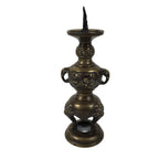 Japanese Buddhist Altar Fitting Brass Metal Candle Stand Shokudai Gold BA769