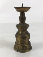 Japanese Buddhist Altar Fitting Brass Metal Candle Stand Vtg Shokudai Gold BA660