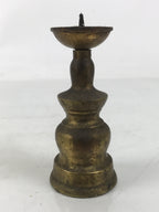Japanese Buddhist Altar Fitting Brass Metal Candle Stand Vtg Shokudai Gold BA660