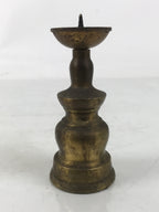 Japanese Buddhist Altar Fitting Brass Metal Candle Stand Vtg Shokudai Gold BA660