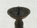 Japanese Buddhist Altar Fitting Brass Metal Candle Stand Vtg Shokudai Gold BA660