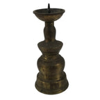 Japanese Buddhist Altar Fitting Brass Metal Candle Stand Vtg Shokudai Gold BA660