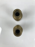 Japanese Buddhist Altar Fitting Brass Metal Flower Vase Hanatate Gold 2pc BA758