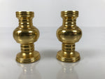 Japanese Buddhist Altar Fitting Brass Metal Flower Vase Hanatate Gold 2pc BA759