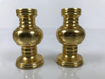 Japanese Buddhist Altar Fitting Brass Metal Flower Vase Hanatate Gold 2pc BA759