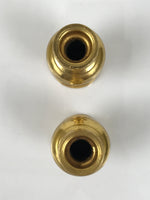 Japanese Buddhist Altar Fitting Brass Metal Flower Vase Hanatate Gold 2pc BA759