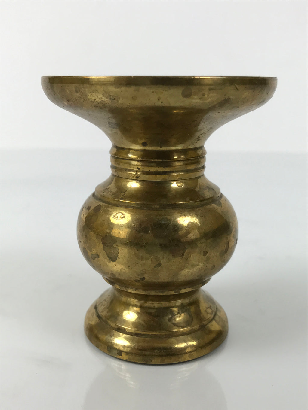 Japanese Buddhist Altar Fitting Brass Metal Flower Vase Vtg Gold Hanatate BA755