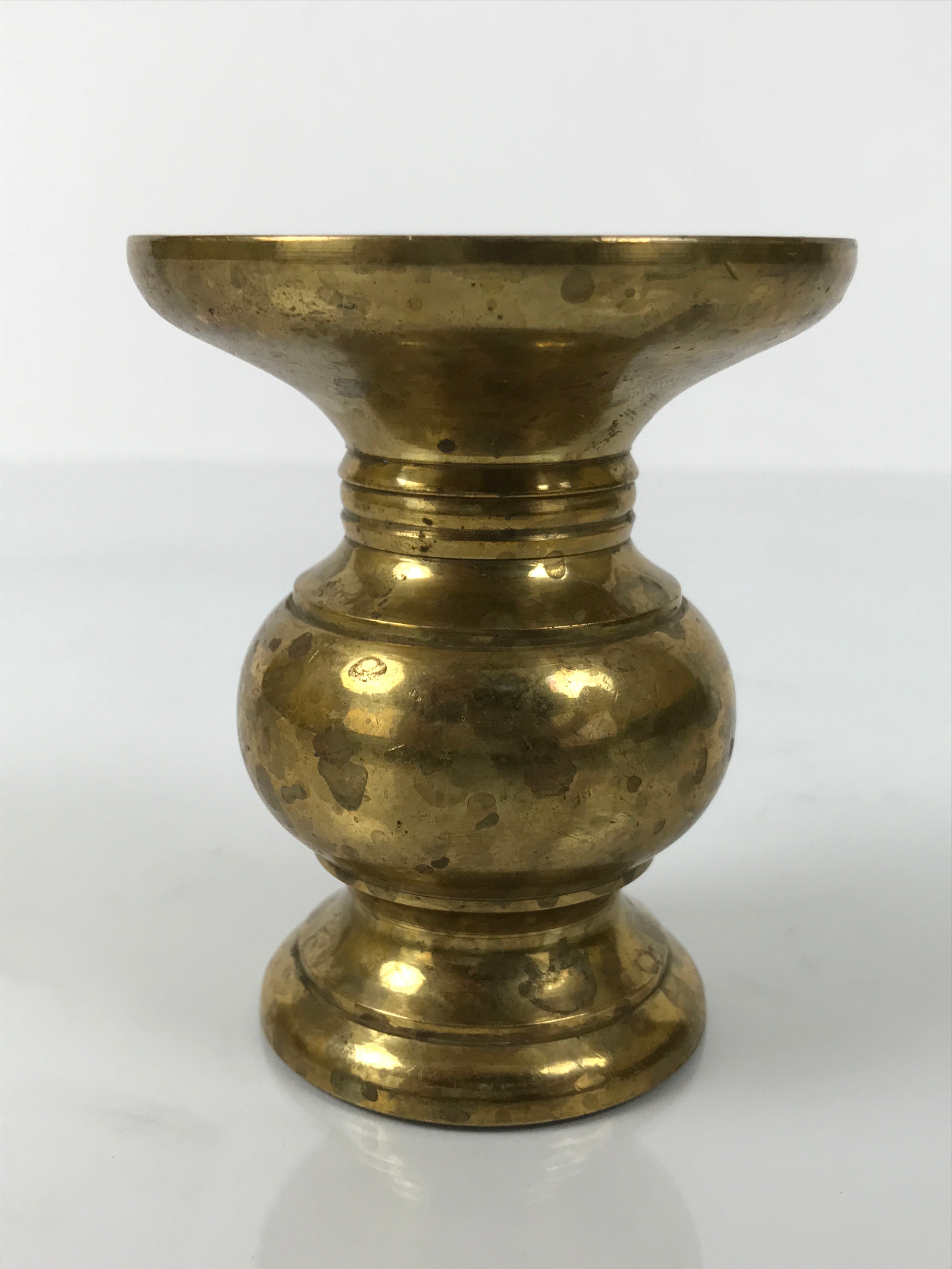 Japanese Buddhist Altar Fitting Brass Metal Flower Vase Vtg Gold Hanatate BA755