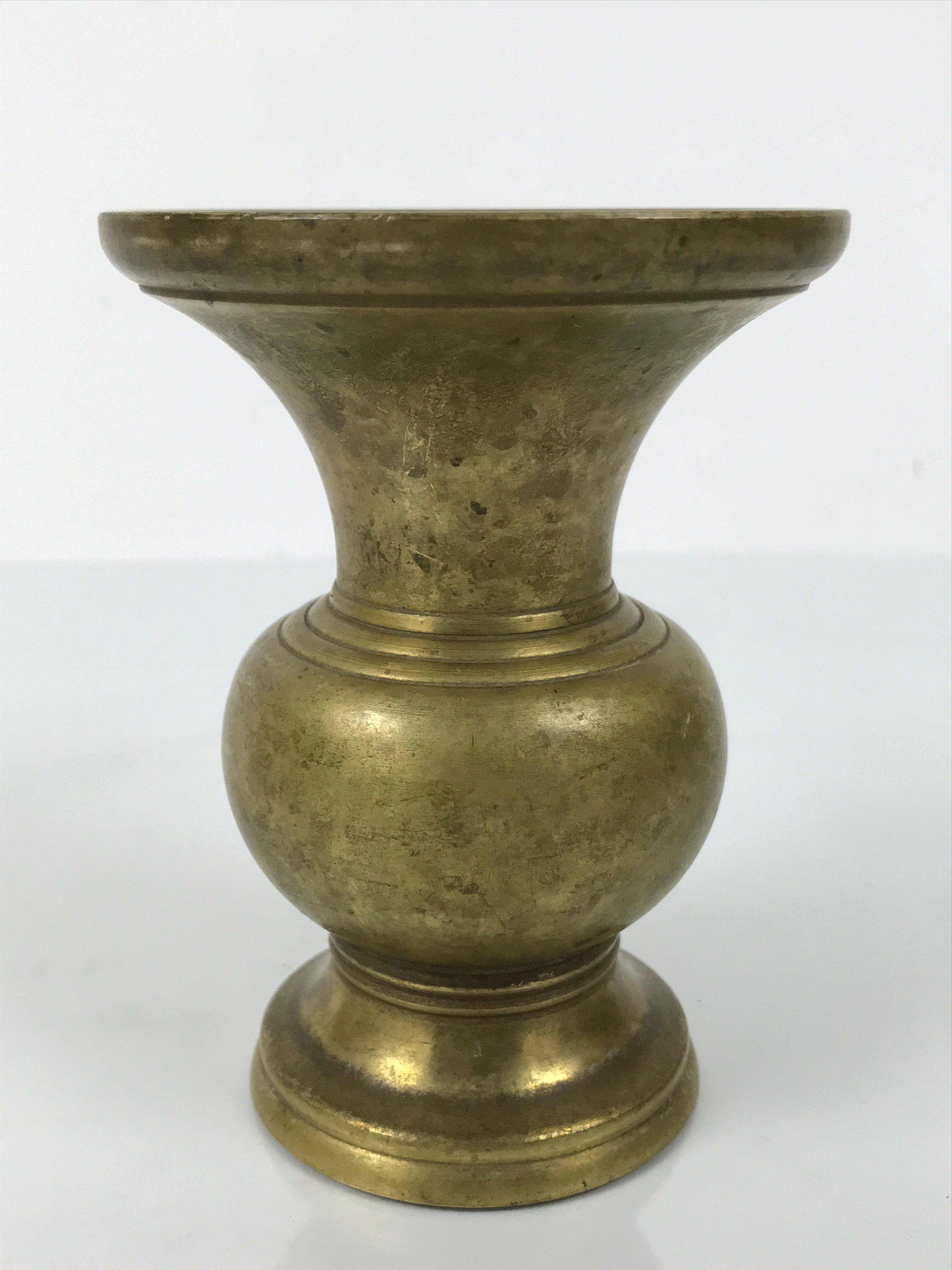 Japanese Buddhist Altar Fitting Brass Metal Flower Vase Vtg Gold Hanatate BA756