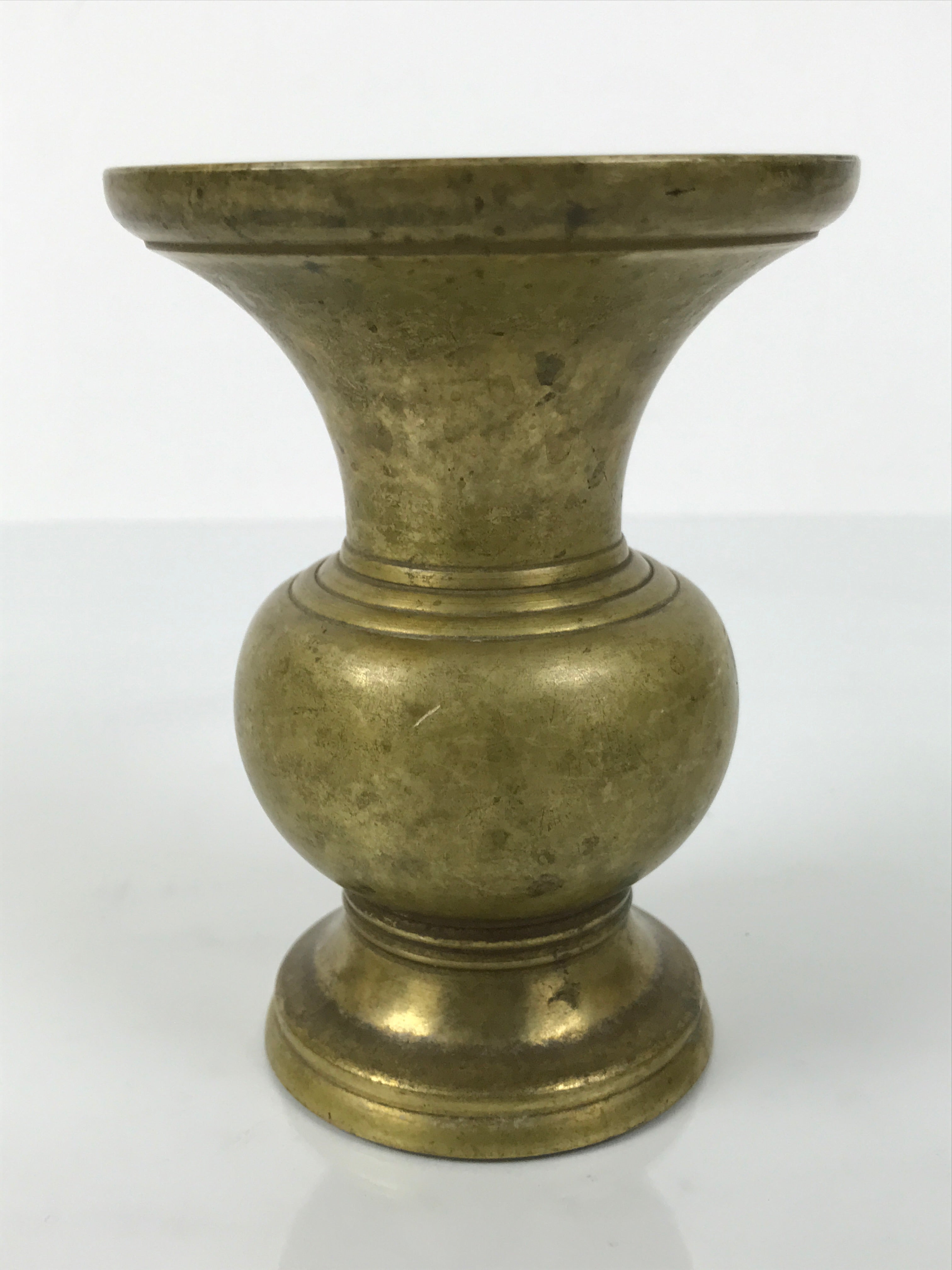 Japanese Buddhist Altar Fitting Brass Metal Flower Vase Vtg Gold Hanatate BA756