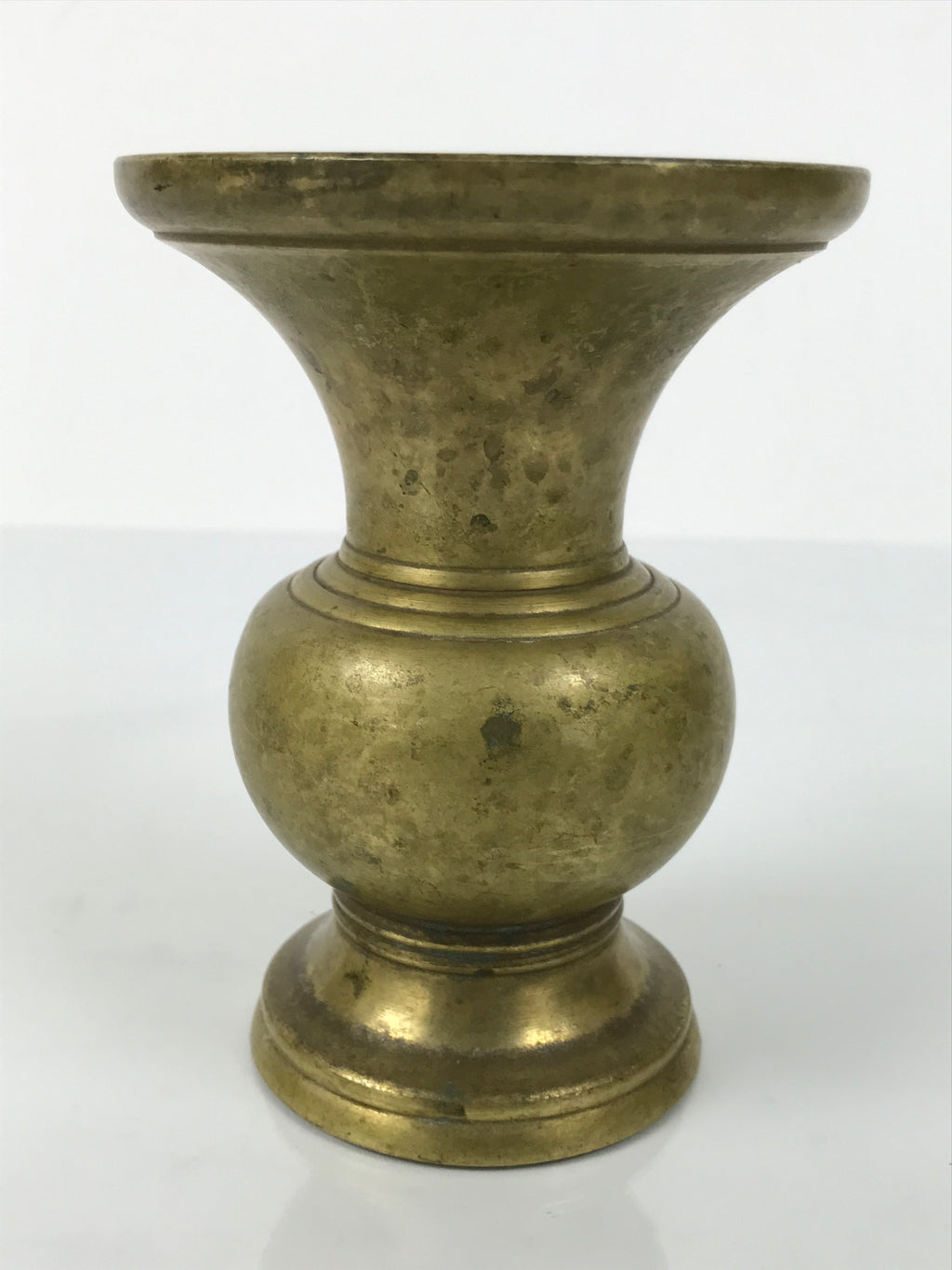 Japanese Buddhist Altar Fitting Brass Metal Flower Vase Vtg Gold Hanatate BA756