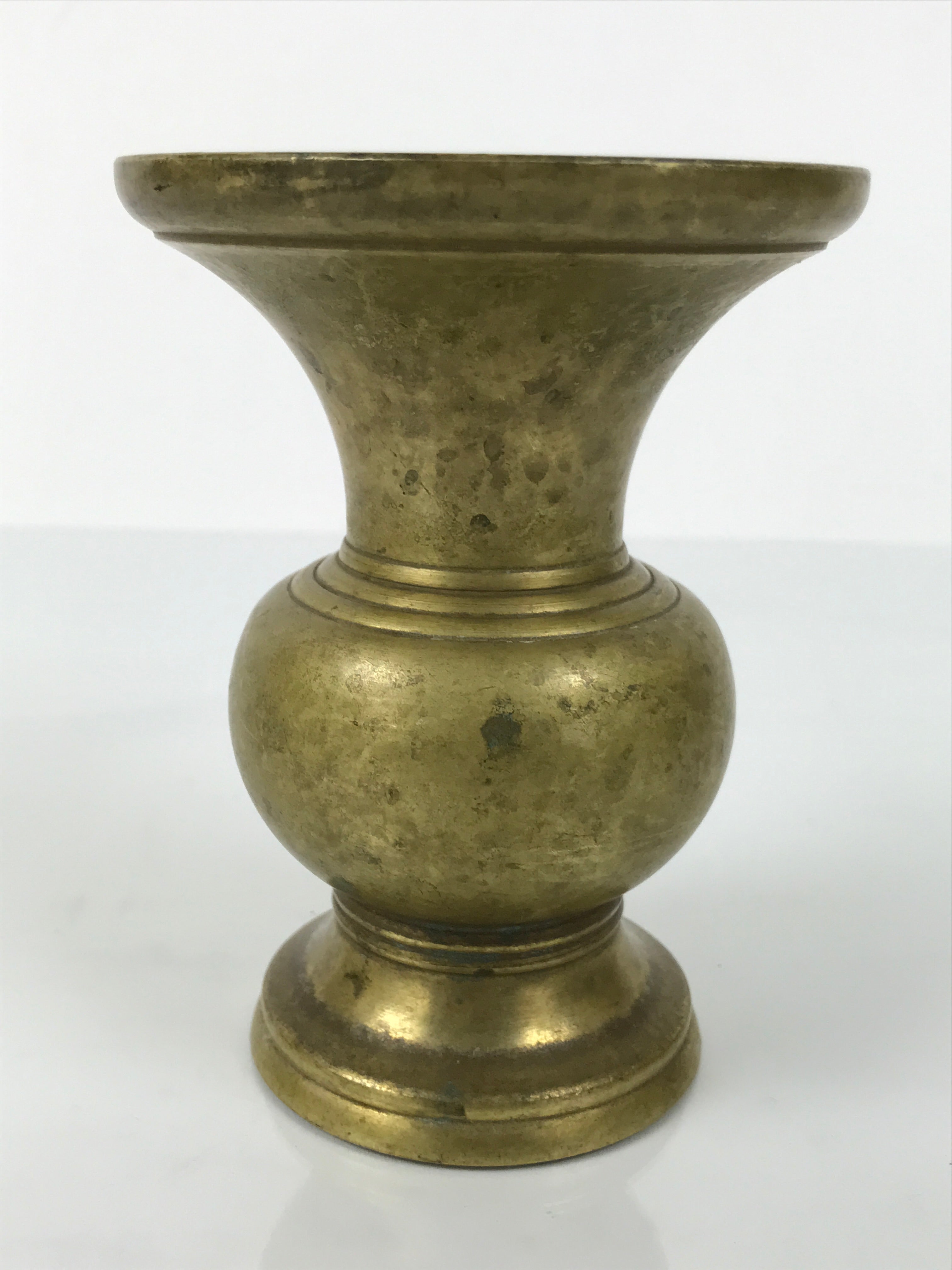 Japanese Buddhist Altar Fitting Brass Metal Flower Vase Vtg Gold Hanatate BA756