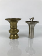 Japanese Buddhist Altar Fitting Brass Metal Flower Vase Vtg Gold Hanatate BA791
