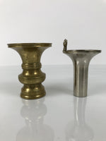 Japanese Buddhist Altar Fitting Brass Metal Flower Vase Vtg Gold Hanatate BA791
