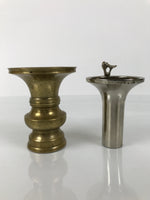 Japanese Buddhist Altar Fitting Brass Metal Flower Vase Vtg Gold Hanatate BA791