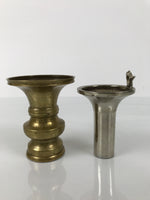 Japanese Buddhist Altar Fitting Brass Metal Flower Vase Vtg Gold Hanatate BA791