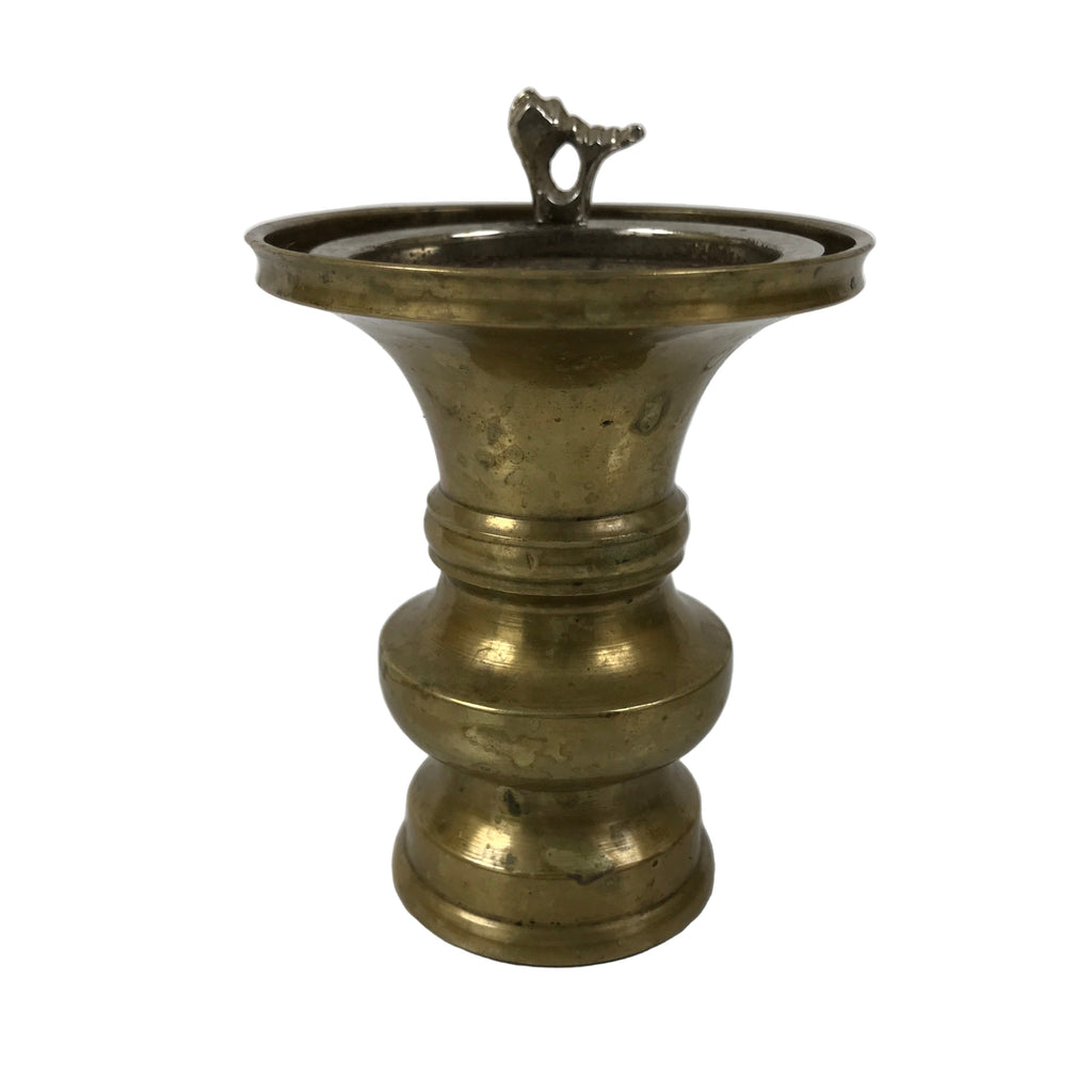 Japanese Buddhist Altar Fitting Brass Metal Flower Vase Vtg Gold Hanatate BA791