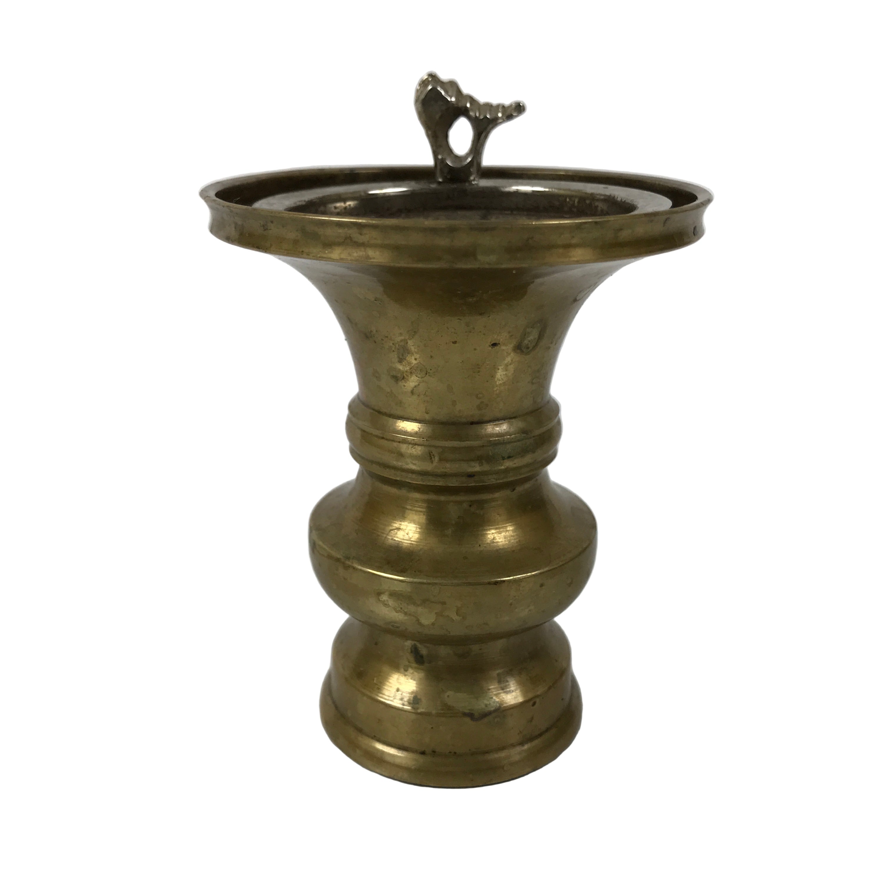 Japanese Buddhist Altar Fitting Brass Metal Flower Vase Vtg Gold Hanatate BA791