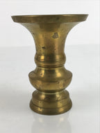 Japanese Buddhist Altar Fitting Brass Metal Flower Vase Vtg Hanatate Gold BA331