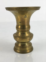 Japanese Buddhist Altar Fitting Brass Metal Flower Vase Vtg Hanatate Gold BA331