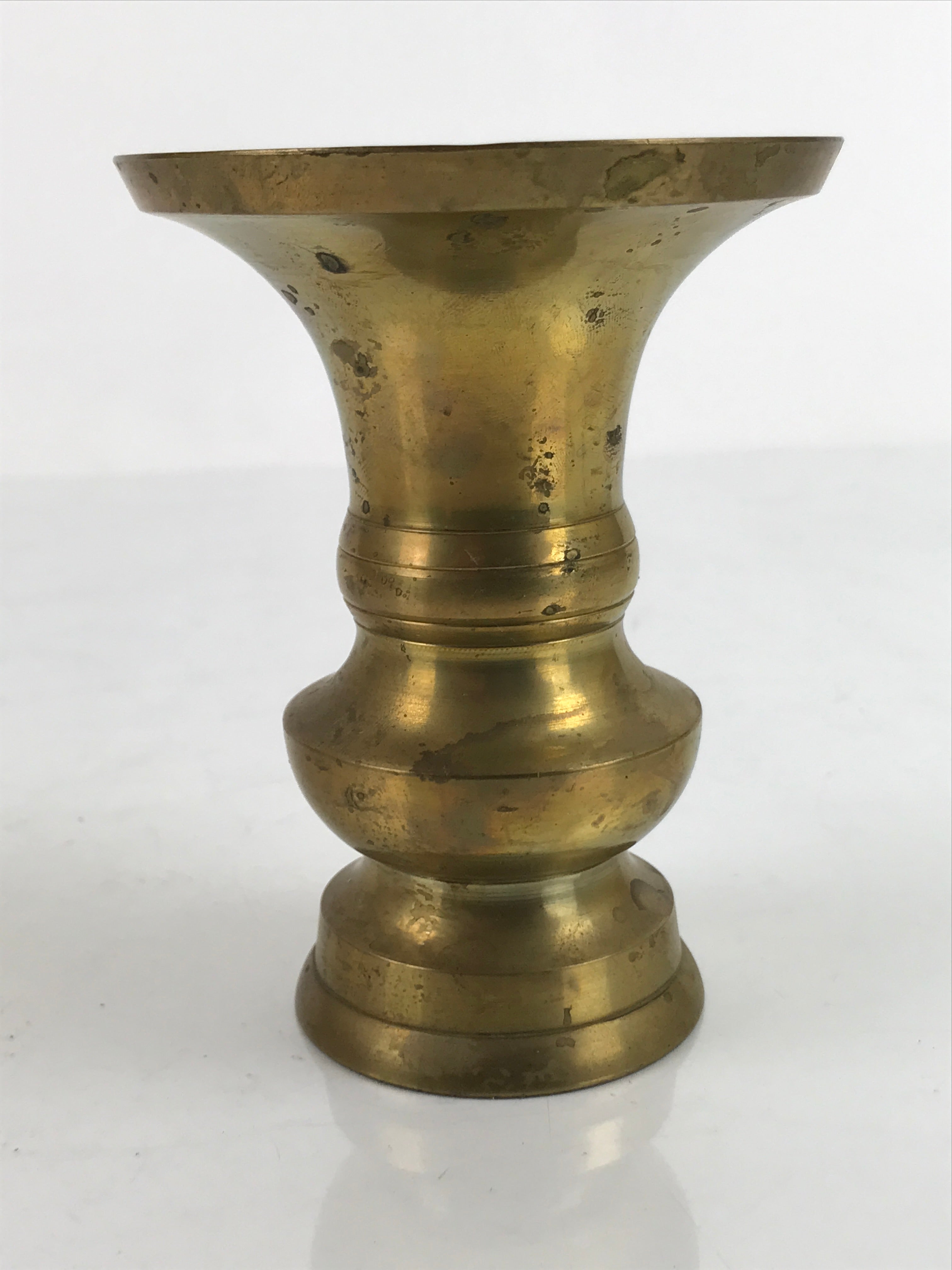 Japanese Buddhist Altar Fitting Brass Metal Flower Vase Vtg Hanatate Gold BA331