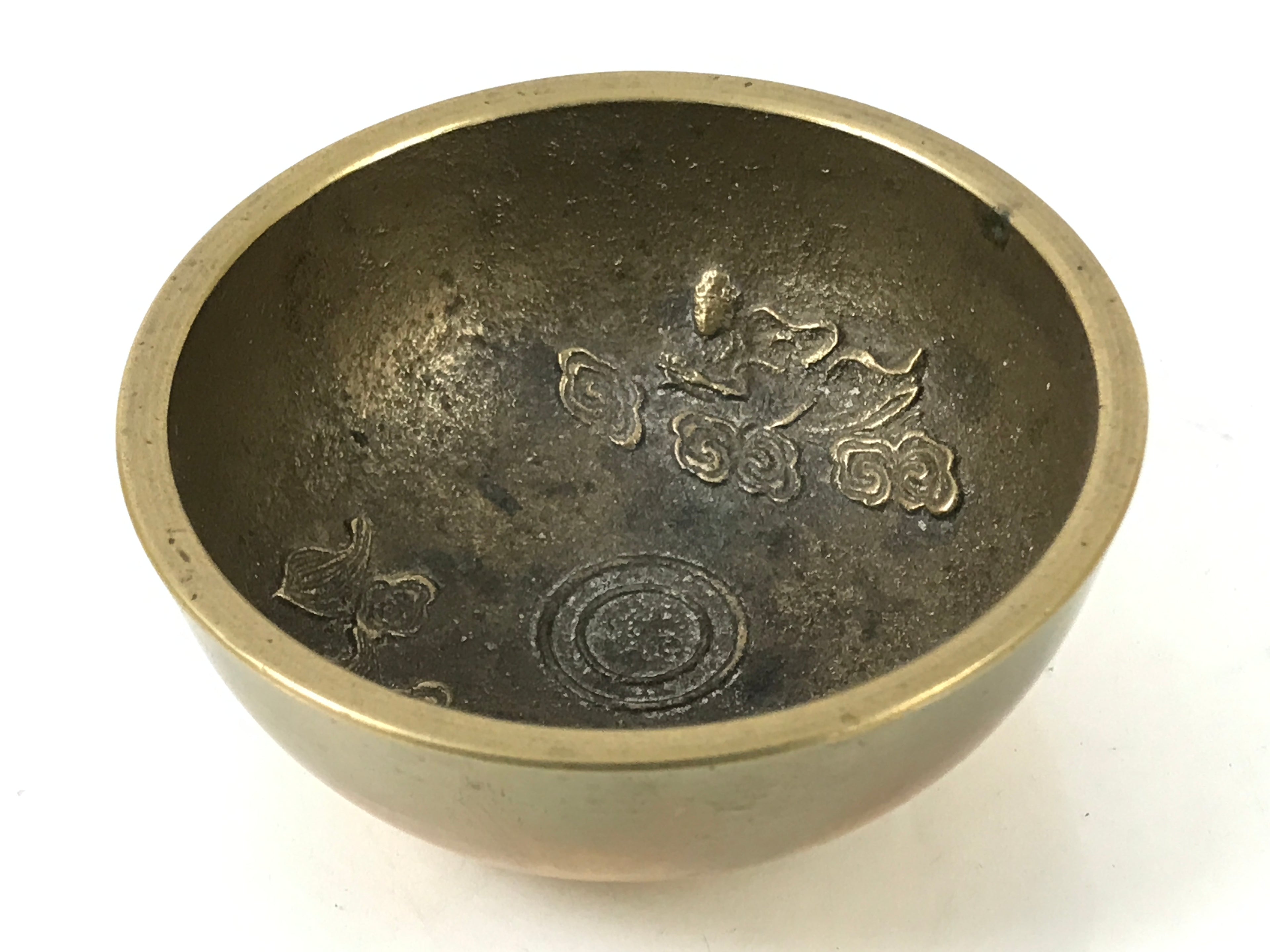 Japanese Buddhist Altar Fitting Brass Metal Orin Bell Singing Bowl Butsugu BA589