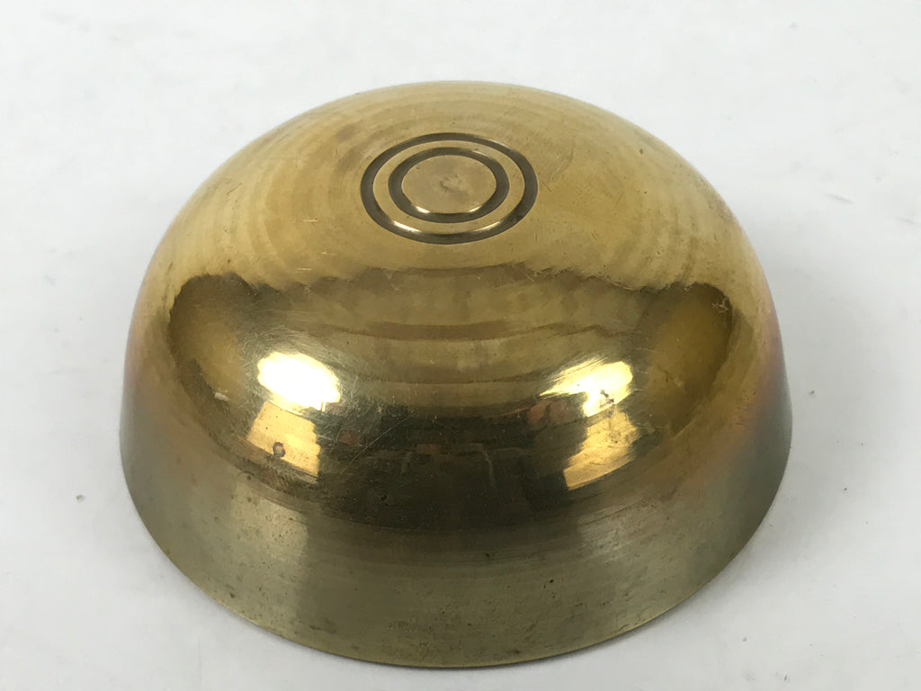 Japanese Buddhist Altar Fitting Brass Metal Orin Bell Singing Bowl Butsugu BA589