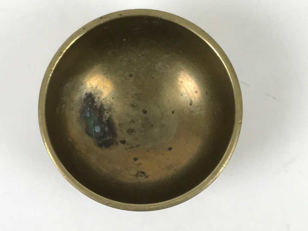 Japanese Buddhist Altar Fitting Brass Metal Orin Bell Singing Bowl Butsugu BA593