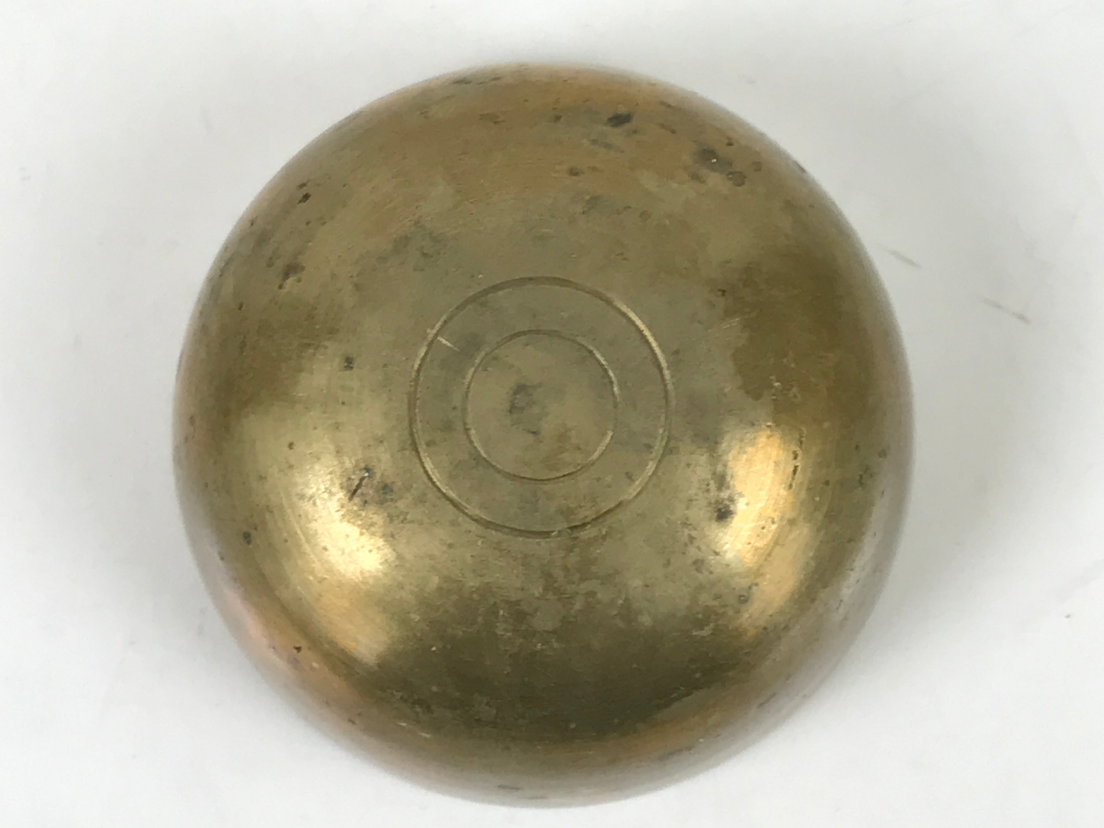 Japanese Buddhist Altar Fitting Brass Metal Orin Bell Singing Bowl Butsugu BA593