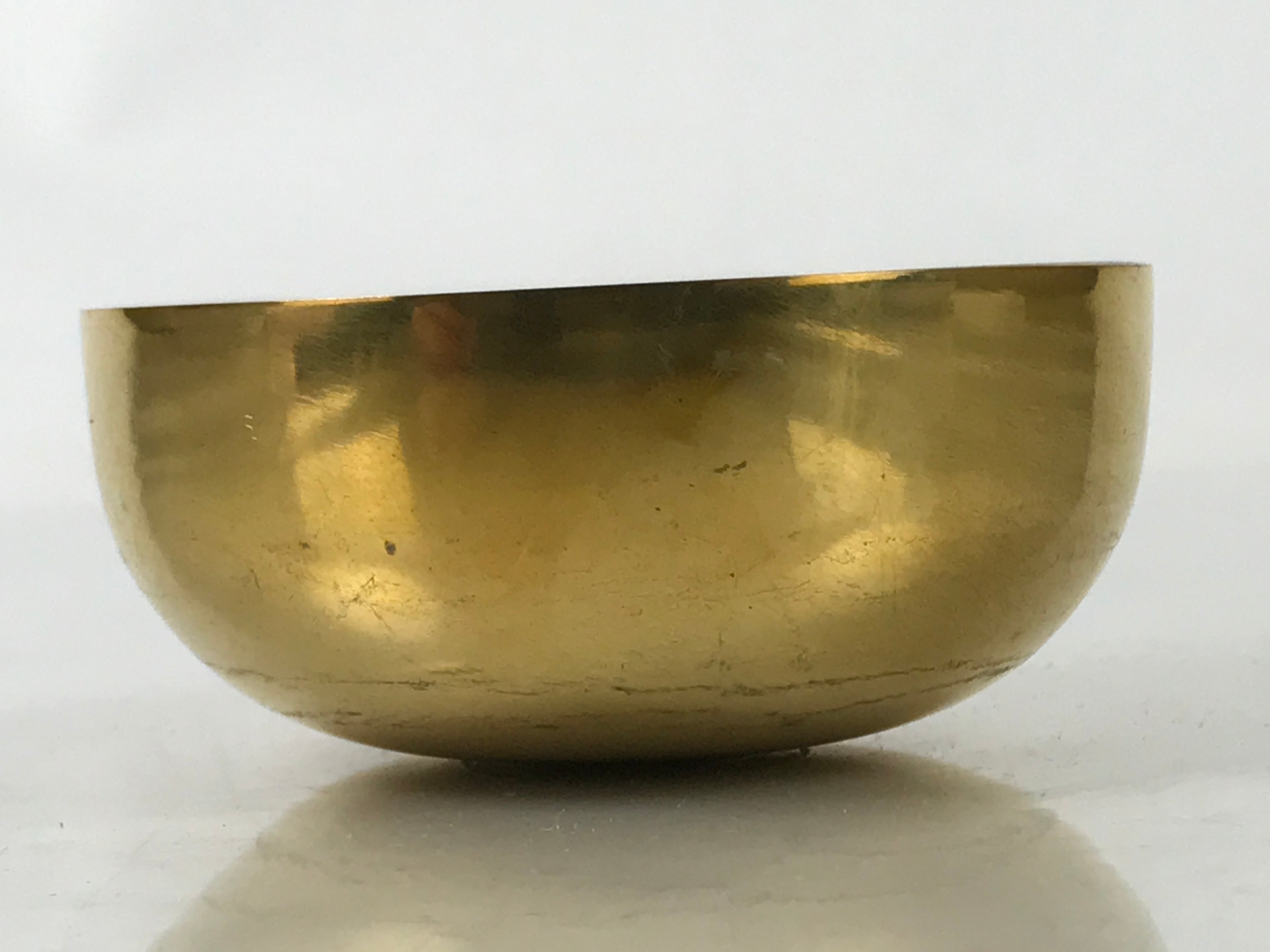 Japanese Buddhist Altar Fitting Brass Metal Orin Bell Singing Bowl Butsugu BA594